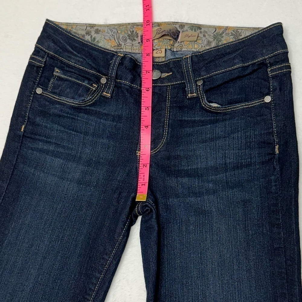 Paige Women’s Skyline Low-rise Dark Wash Jeans, Size 25 (26x33), Made in USA - Picture 11 of 14